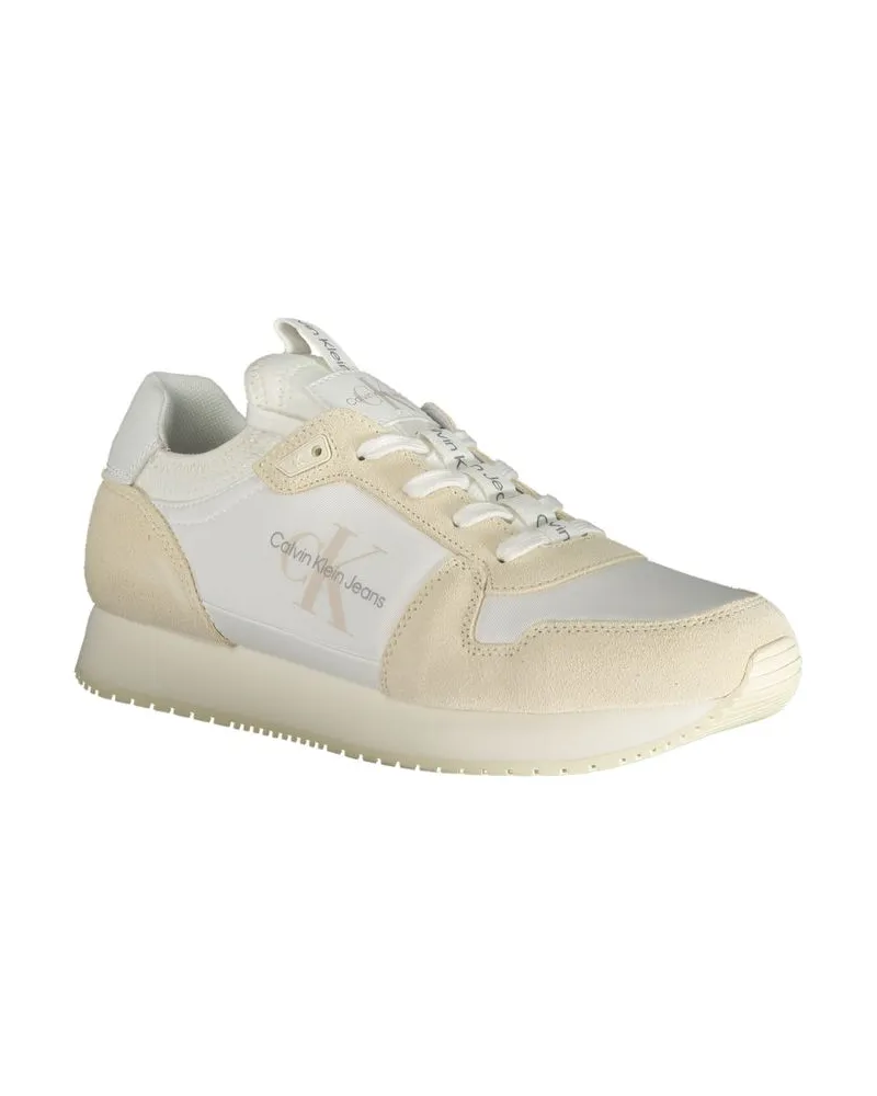 Calvin Klein Colour-Block Recycled Polyester Sneaker — White White