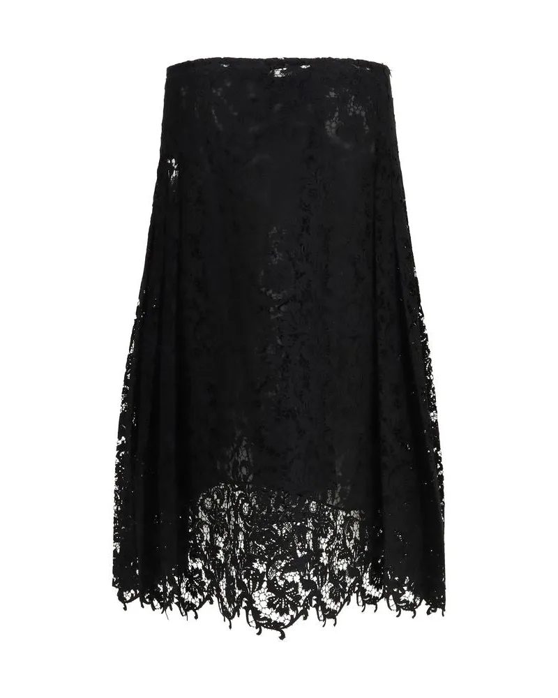 Fendi Macramé Lace Skirt — Black 