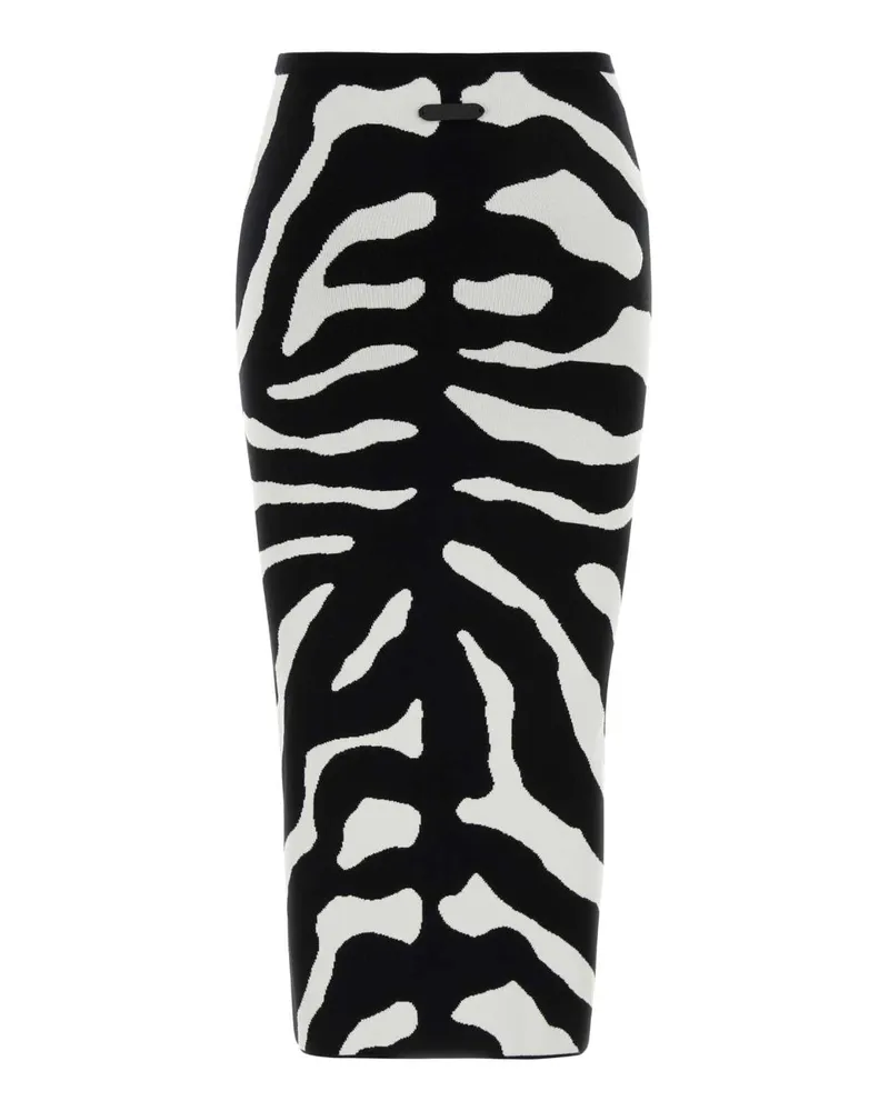 Moschino Women's Embroidered Viscose Blend Skirt Fantasia Nero Exterior: Mohair Gonne Black