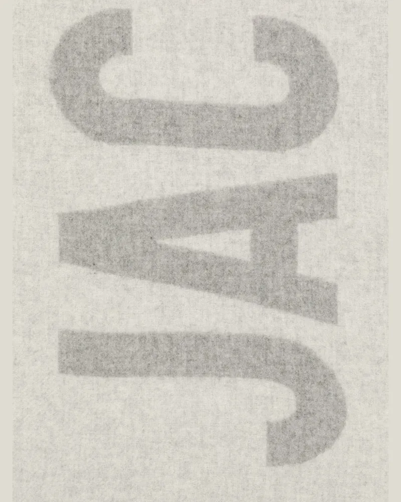 Jacquemus Logo Intarsia Virgin Wool Scarf — Grey Grey