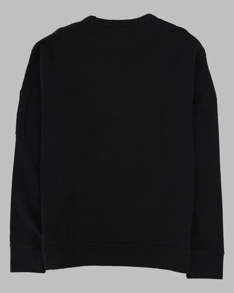 C.P. Company Logo Patch Cotton Sweatshirt — Black Black