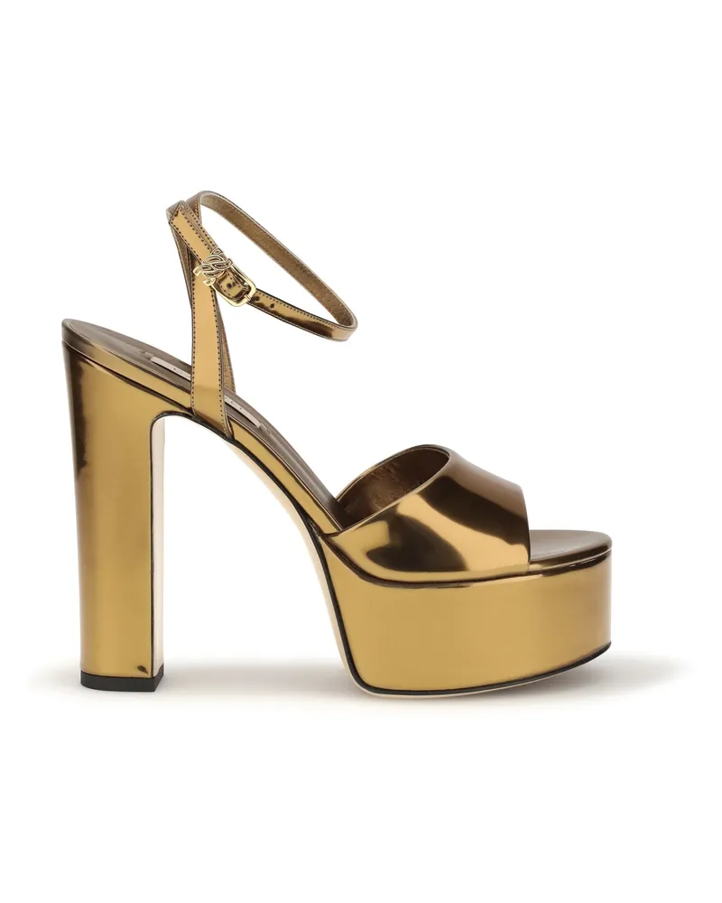 Casadei Patty Platform Sandals — Gold Gold