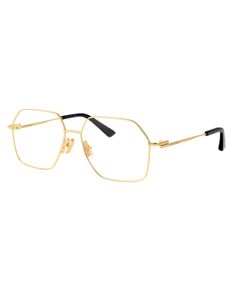Bottega Veneta Women's Sunglasses Bv1332o Gold Gold-Gold-Transparent Metal Glasses & Frames Gold/gold/transparent Gold