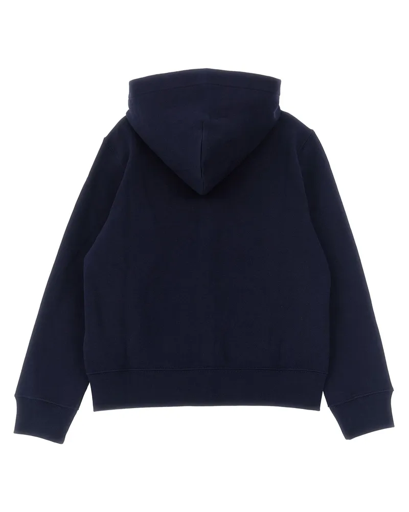 Ralph Lauren Logo-Embroidered Cotton Hoodie — Navy Navy