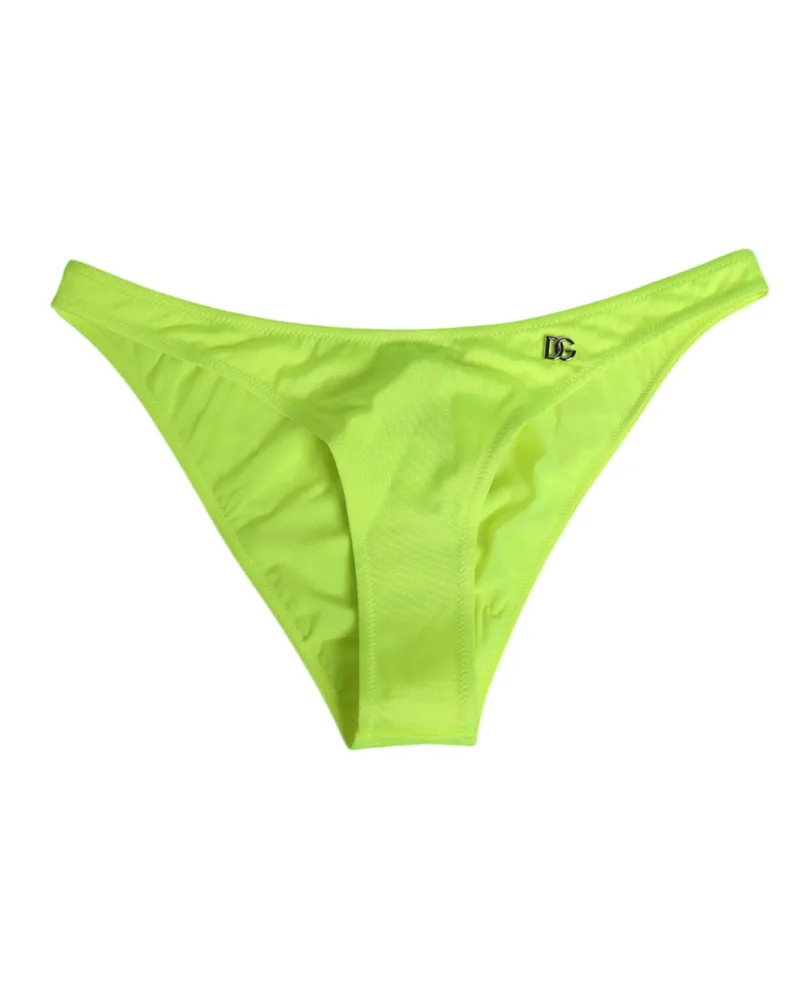 Dolce & Gabbana Neon Green Dg Logo Swim Briefs Women Underwear Polyamide & Elastane Blend Clothing Green