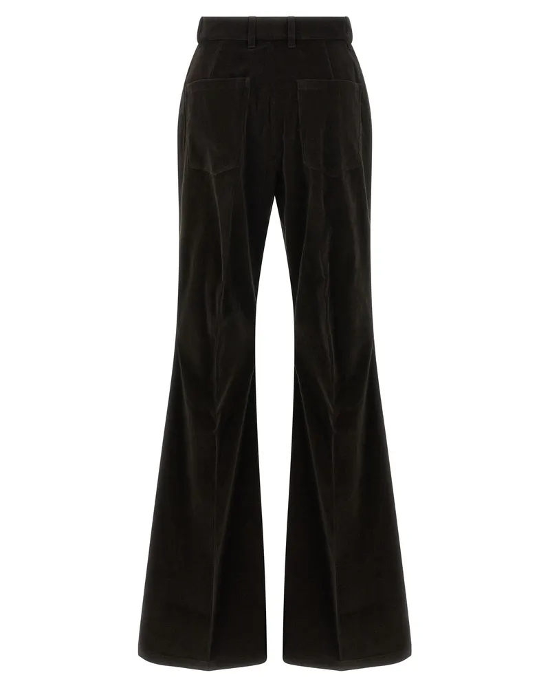 Ferragamo Women's Brown Cotton Flared Pants Brown