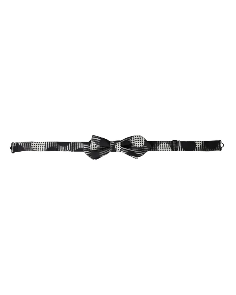 Dolce & Gabbana Multicolor Silk Polka Dot Adjustable Neck Men Papillon Bow Tie Black