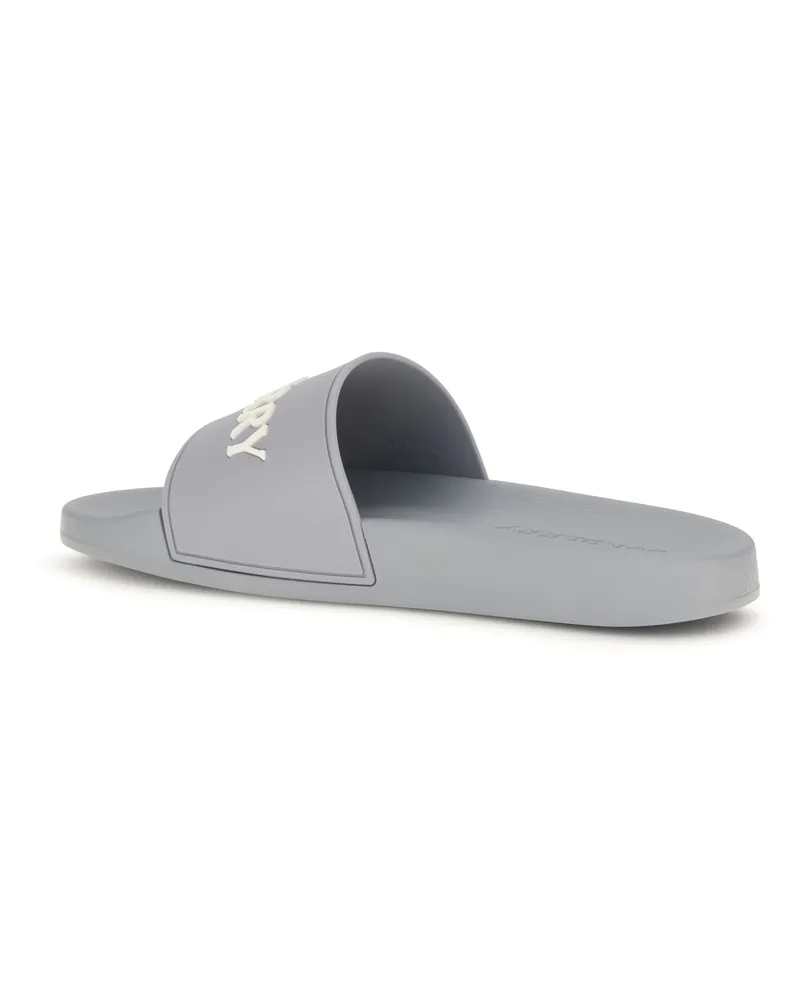 Burberry Men's Slides Logo Marble Grey-Dove Beige Rubber Sandal Grey/dove Gray