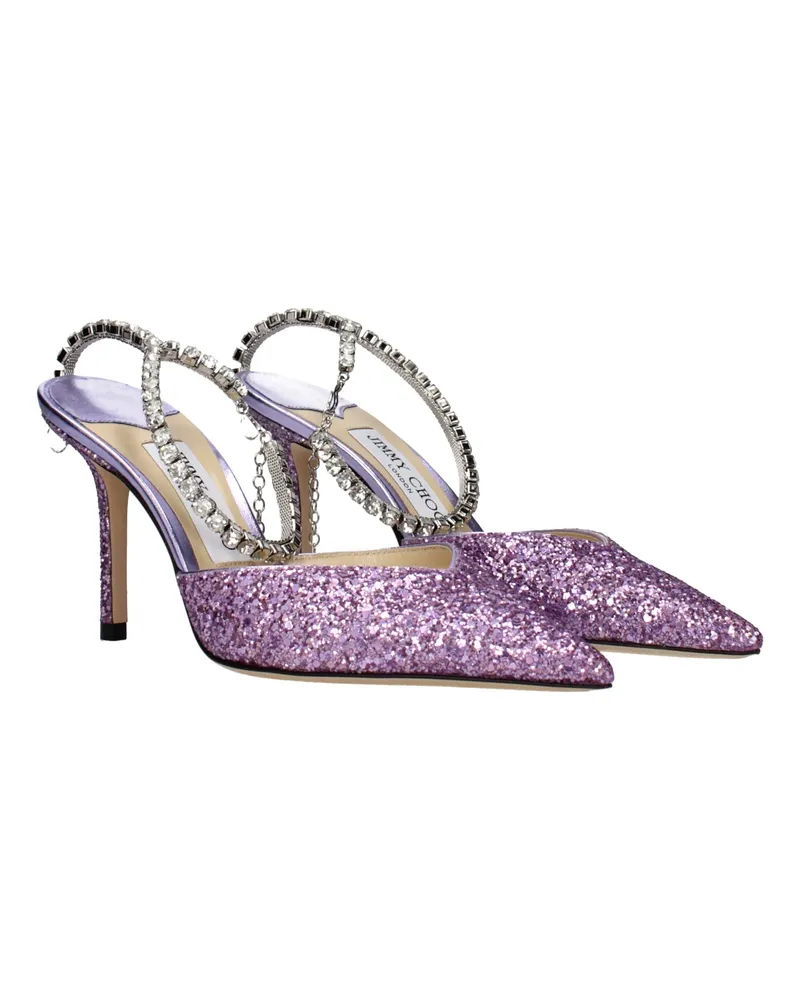 Jimmy Choo Women's Purple Plastic Stiletto Heel Sandals Purple