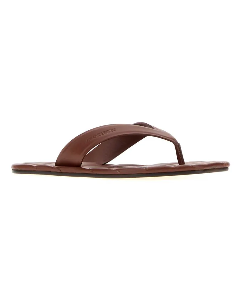 J.W.Anderson Leather Thong Slipper — Brown Brown