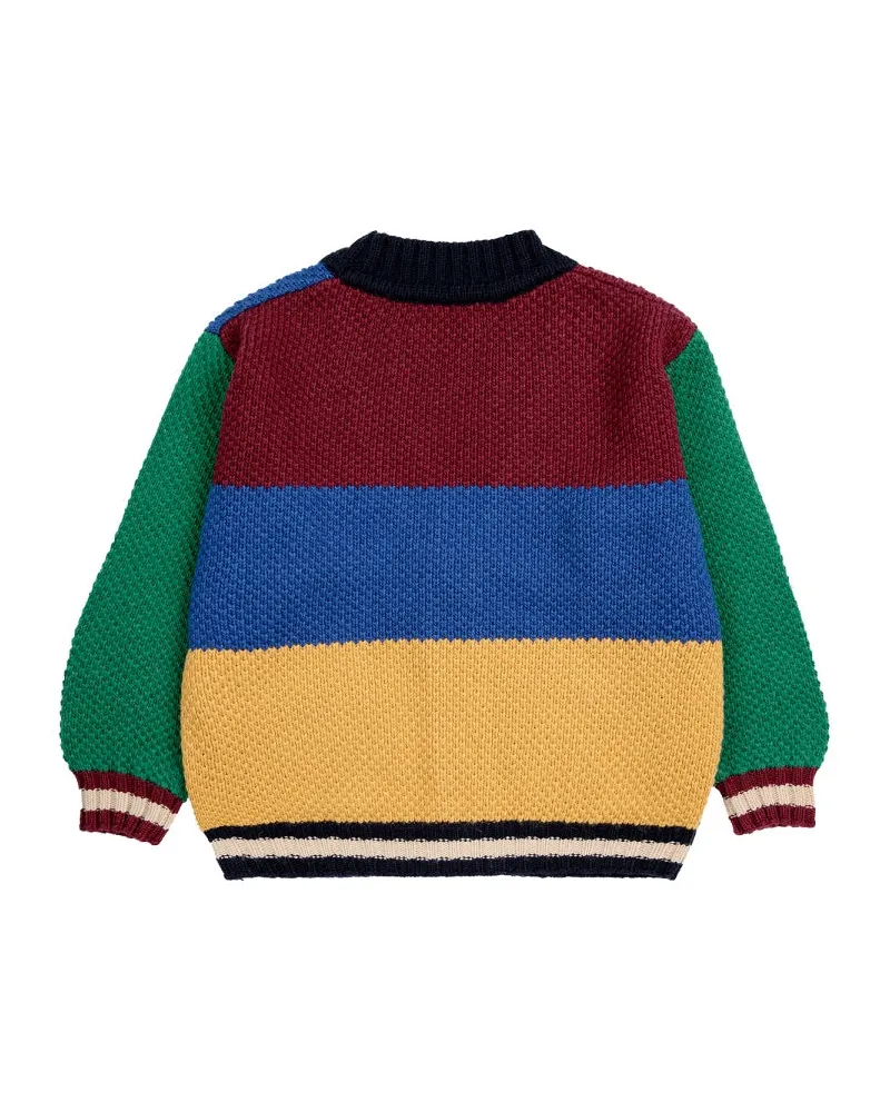 BOBO CHOSES Vintage Colour-Block Cardigan — Multicolor Multicolor