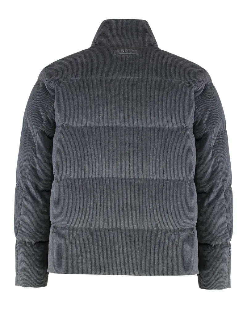 Paul & Shark Men's Ultralight Down Jacket Cashmere And Cotton Grey Padded Gray