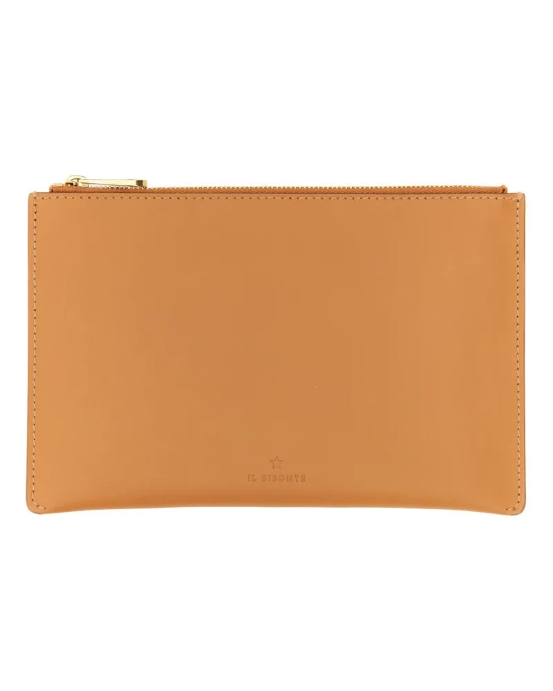 IL BISONTE Embossed Vacchetta Leather Wallet — Buff Buff