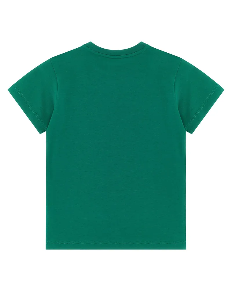Moncler Logo-Printed Cotton T-Shirt — Green Green