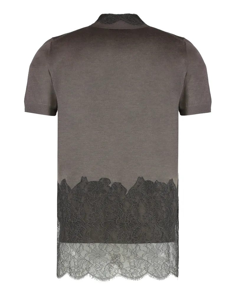 Fendi Men's Polo Shirt Cashmere Clay T-shirts And Polos Gray