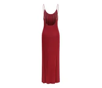 Backless Knit Maxi Dress — Red