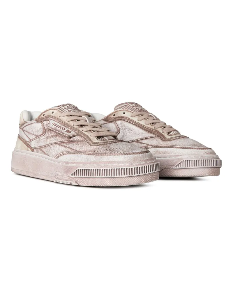 Reebok Women's Club C Ltd Sneaker Beige Leather Mesh Rubber Beige