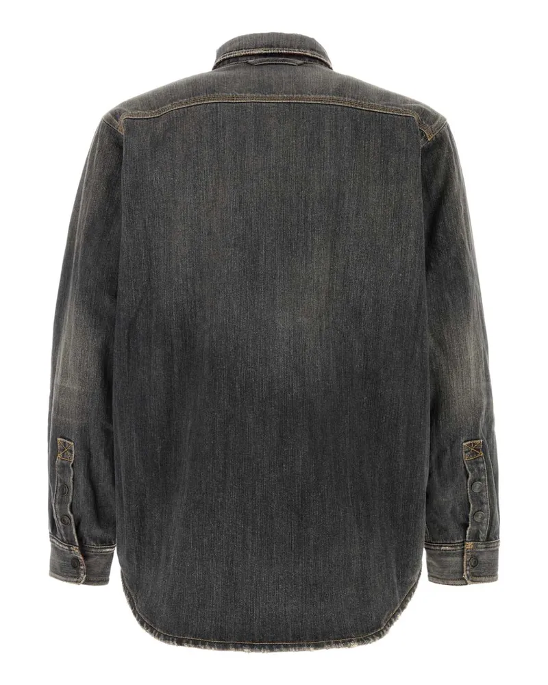 Balenciaga Men's Shirt Jacket Gray Cotton Gray