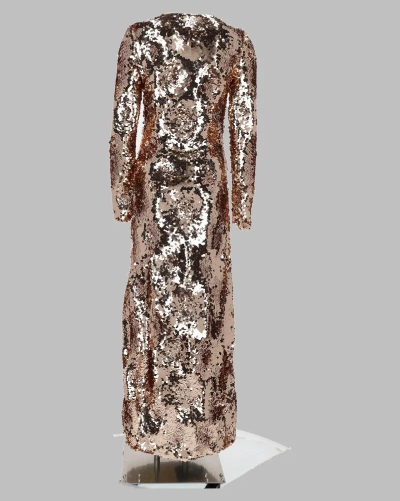 Paco Rabanne Sequin Evening Dress — Gold Gold