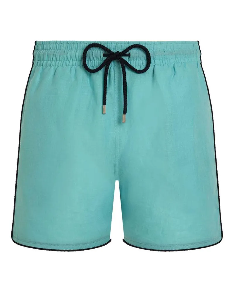 Vilebrequin Men Swim Shorts Mallorca Light Blue Linen Suits Blue