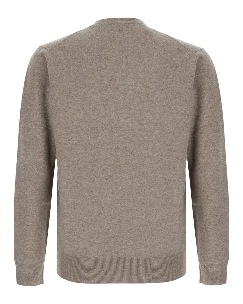 ASPESI Wool and Cashmere Crew-Neck Sweater — Beige Beige