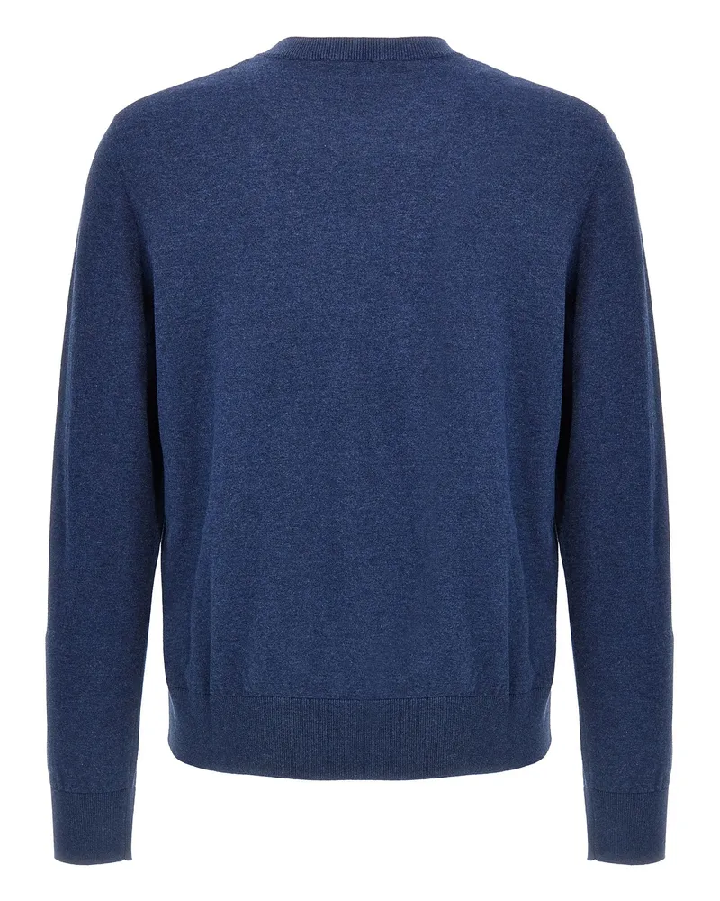 Dsquared2 Logo-Patch Cotton Crewneck Sweater — Blue Blue