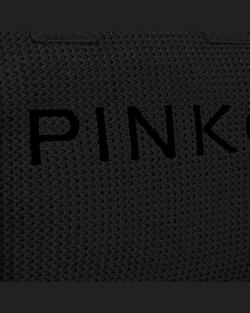 Pinko Women's Shopping Bag Raffia Black Polypropylene Handbags Hand Black