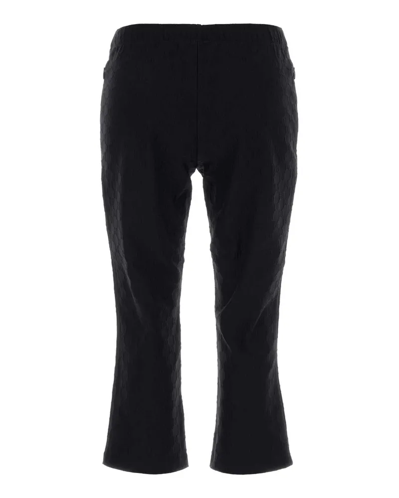 Gucci Women's Black Jersey Capri Pant Mix Polyamide Pantaloni Trousers Black