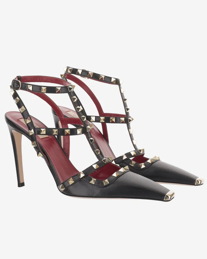 Valentino Garavani Women's Pumps Rockstud Leather Black Black