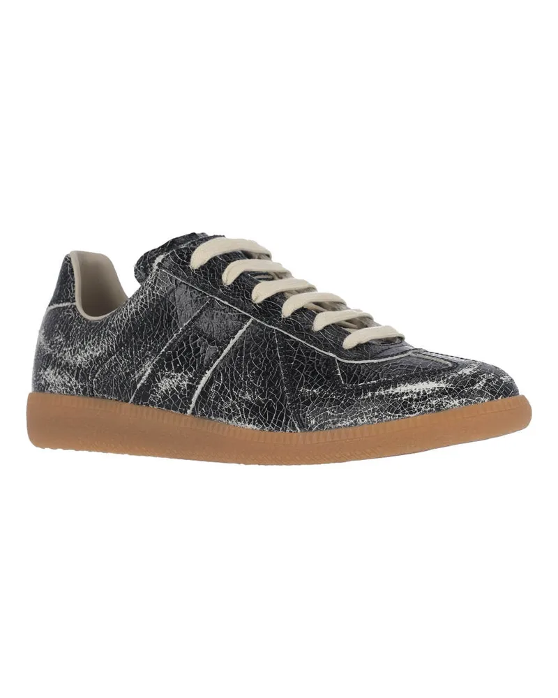 Maison Margiela Men's Sneakers Black Cow Leather Black