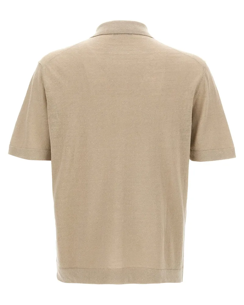 Zanone Linen Blend Shirt — Beige Beige