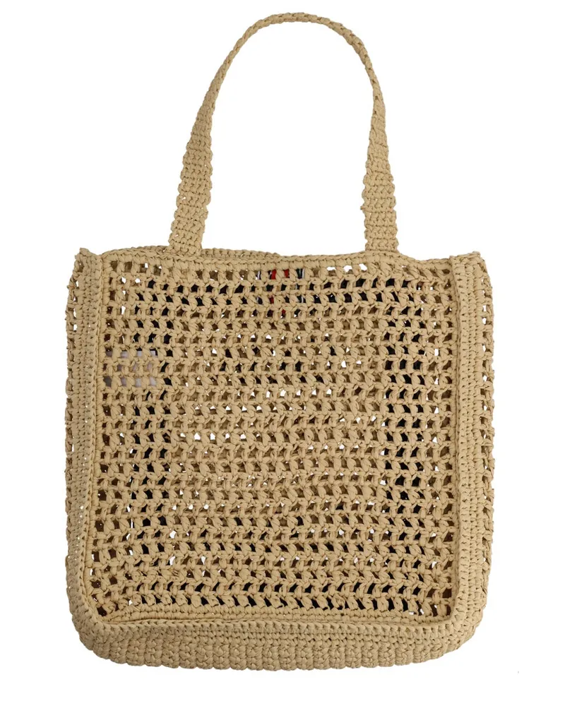 Casablanca Paris Women's Tote Bag With Logo Beige Viscose Handbags Hand Beige