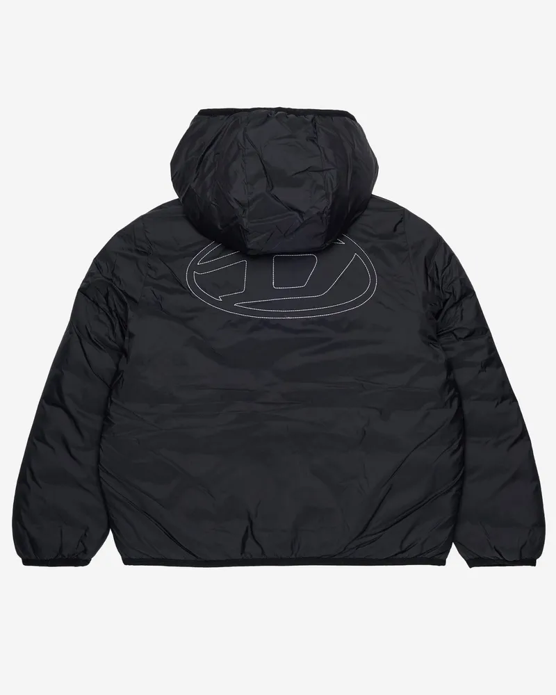 Diesel Boys' Hooded Nylon Jacket Black Polyamide (nylon Black