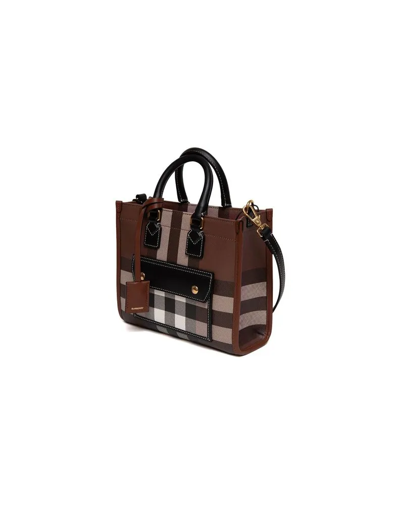 Burberry Synthetic Top Handle Bag — Brown Brown