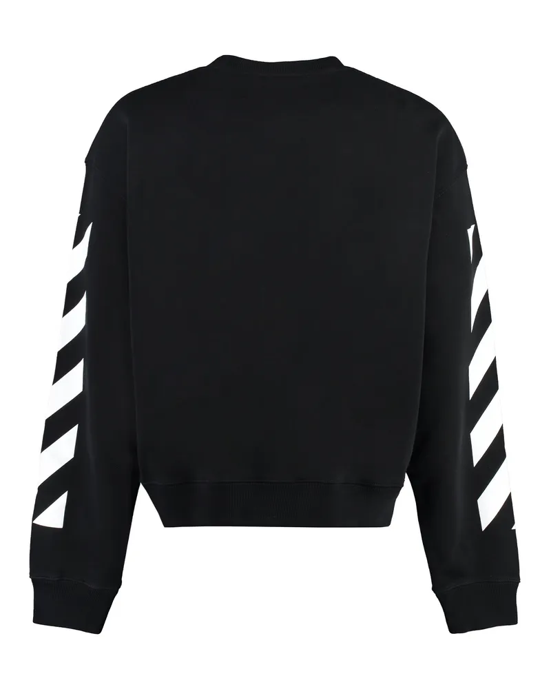 OFF-WHITE Men Cotton Crew-Neck Sweatshirt Black Sweatshirts Sweater 