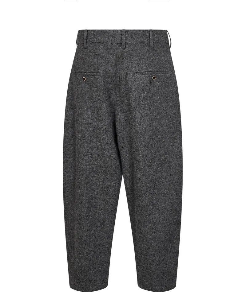 Uma Wang Men Trousers Patina Grey Virgin Wool Gray