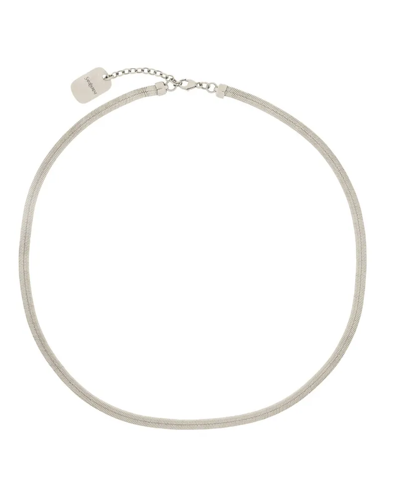 Saint Laurent Brass Chain Necklace — Silver Silver