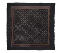 Jacquard Wool Scarf — Brown