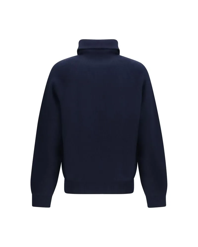 Prada Half-Zip Wool and Cashmere Sweatshirt — Navy Navy