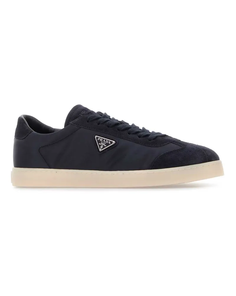 Prada Men's Midnight Blue Re-Nylon And Suede Sneakers Blu Poliammidericiclata-Vitello Navy