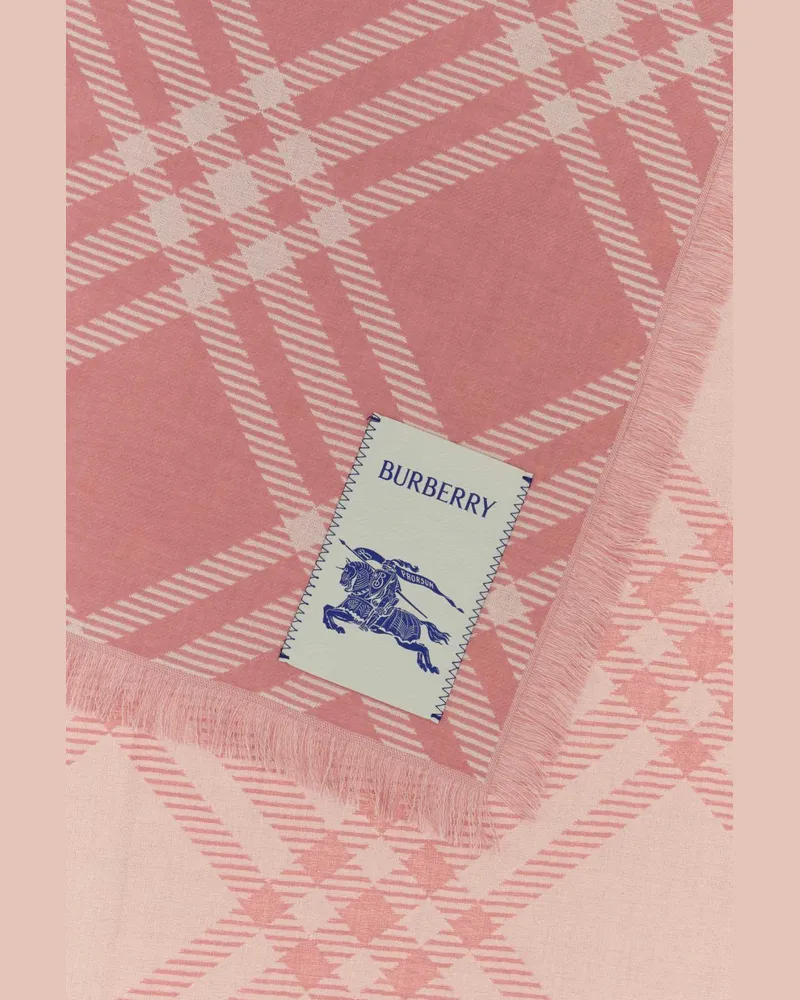 Burberry Sugarpink Exterior: Wool Silk Sciarpe E Foulard Scarfs Pink