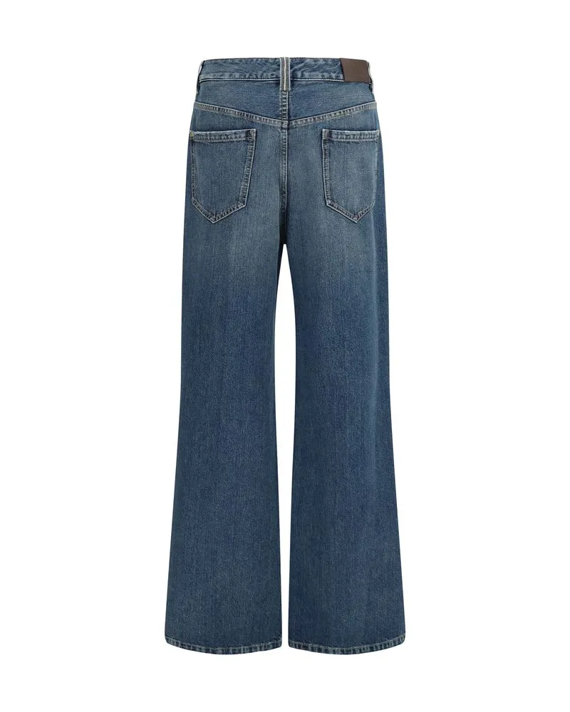 Brunello Cucinelli Monili-Embellished Cotton Jeans — Blue Blue