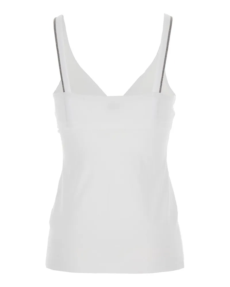 Brunello Cucinelli Women's Tank Top V-Neck Cotton White White