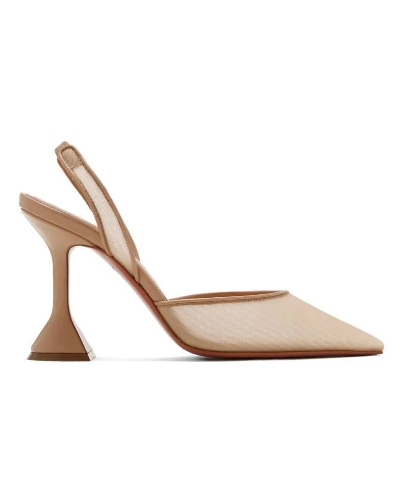 Amina Muaddi Holli Slingback Pump — Beige Beige