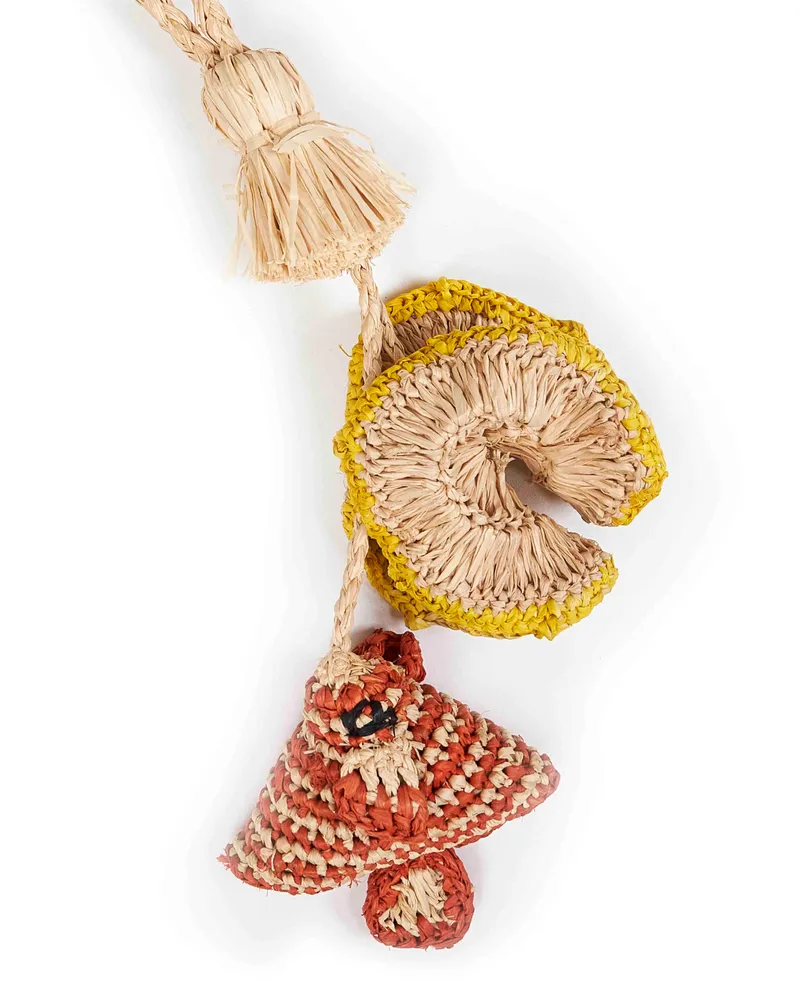 IBELIV Women's Bag Charm Stripy Raffia Multicolour Accessory Multicolor
