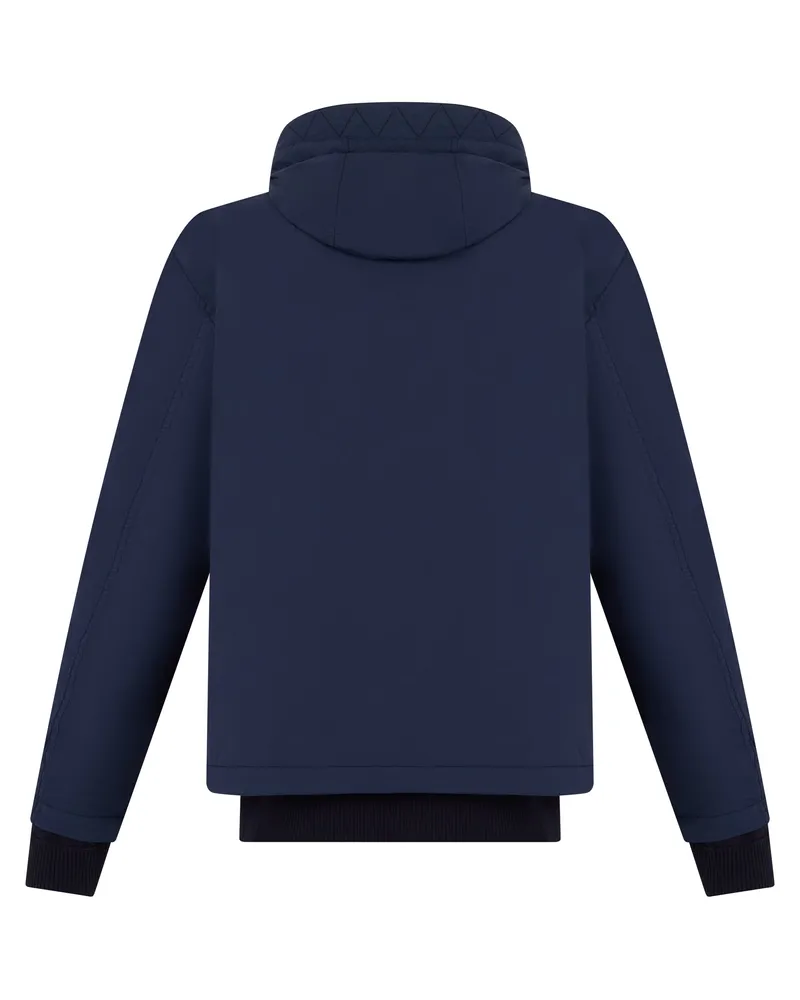 Stone Island Men's Hooded Jacket Blue Cotton Raincoats Coat Navy