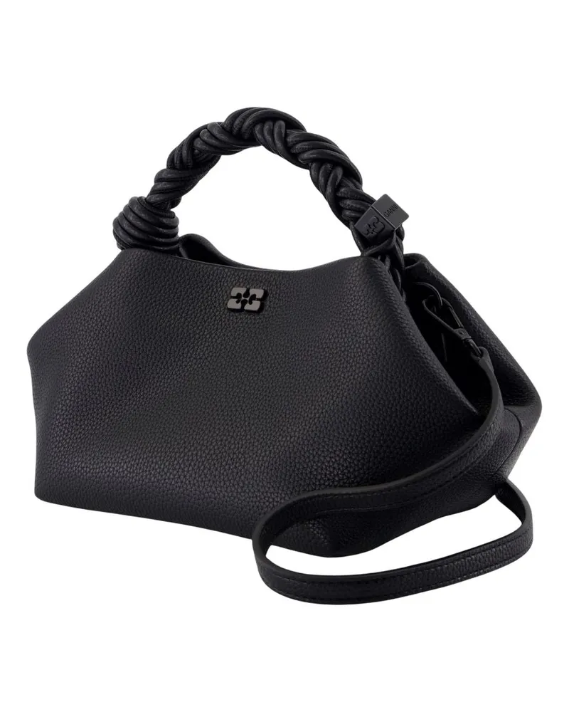 Ganni Women's Grained Leather Shoulder Bag Black Black