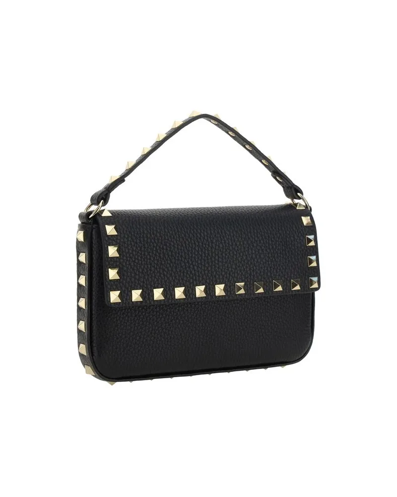 Valentino Garavani Women's Black Calf Leather Bos Taurus Shoulder Bag Black