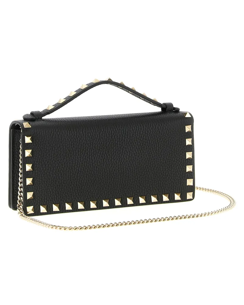 Valentino Garavani Rockstud Wallet on Chain — Black Black