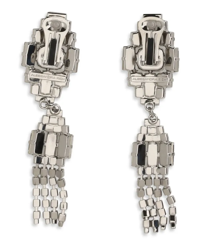Alessandra Rich Women's Drop Earrings Silver Crystal Metal Silver